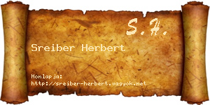 Sreiber Herbert névjegykártya